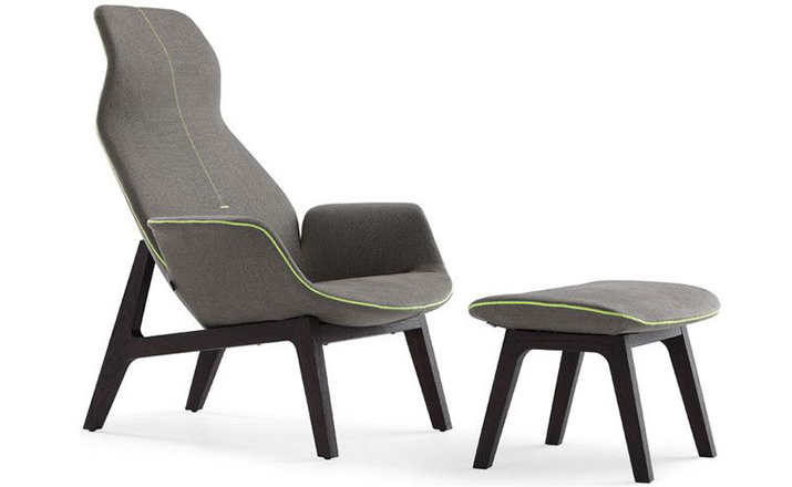 ventura lounge armchair and ottoman B095